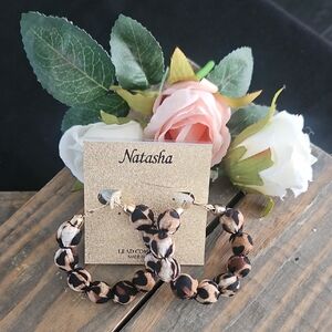 Natasha Couture Animal Print Hoop Earrings
